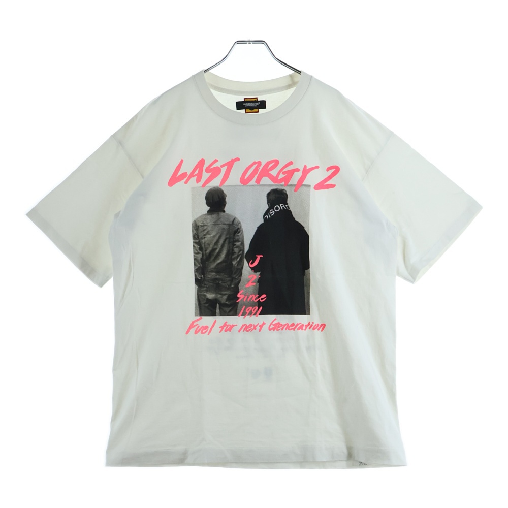 ×UNDERCOVER LAST ORGY2 S プリント半袖Tシャツカットソー ホワイト XX24TE002 Bランク