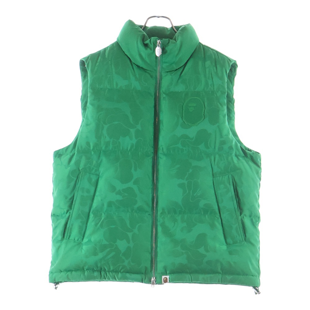 フロントロゴ刺繍 ダウンベストジャケット グリーン 001DNJ801058I Bランク