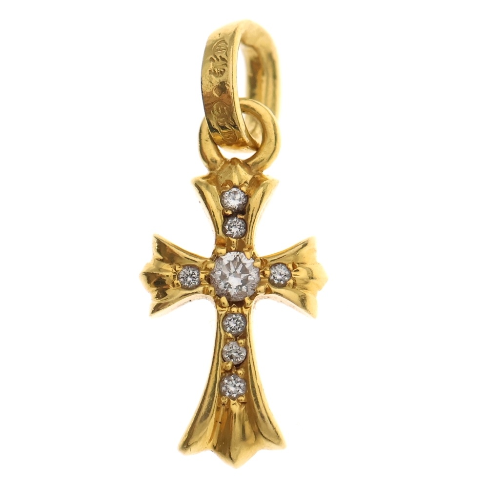 22K CRS BBYFAT P/DIA ベイビーファットクロス PAVEダイヤ ペンダントトップ ゴールド BCA035 Bランク