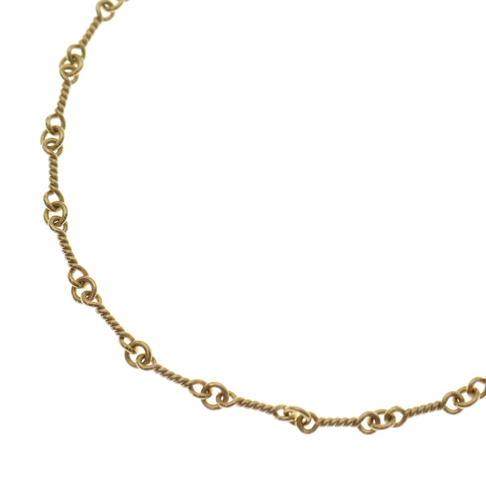 22K NECKCHAIN T18 ツイストチェーンネックレス 18inch ゴールドBCA014 Aランク