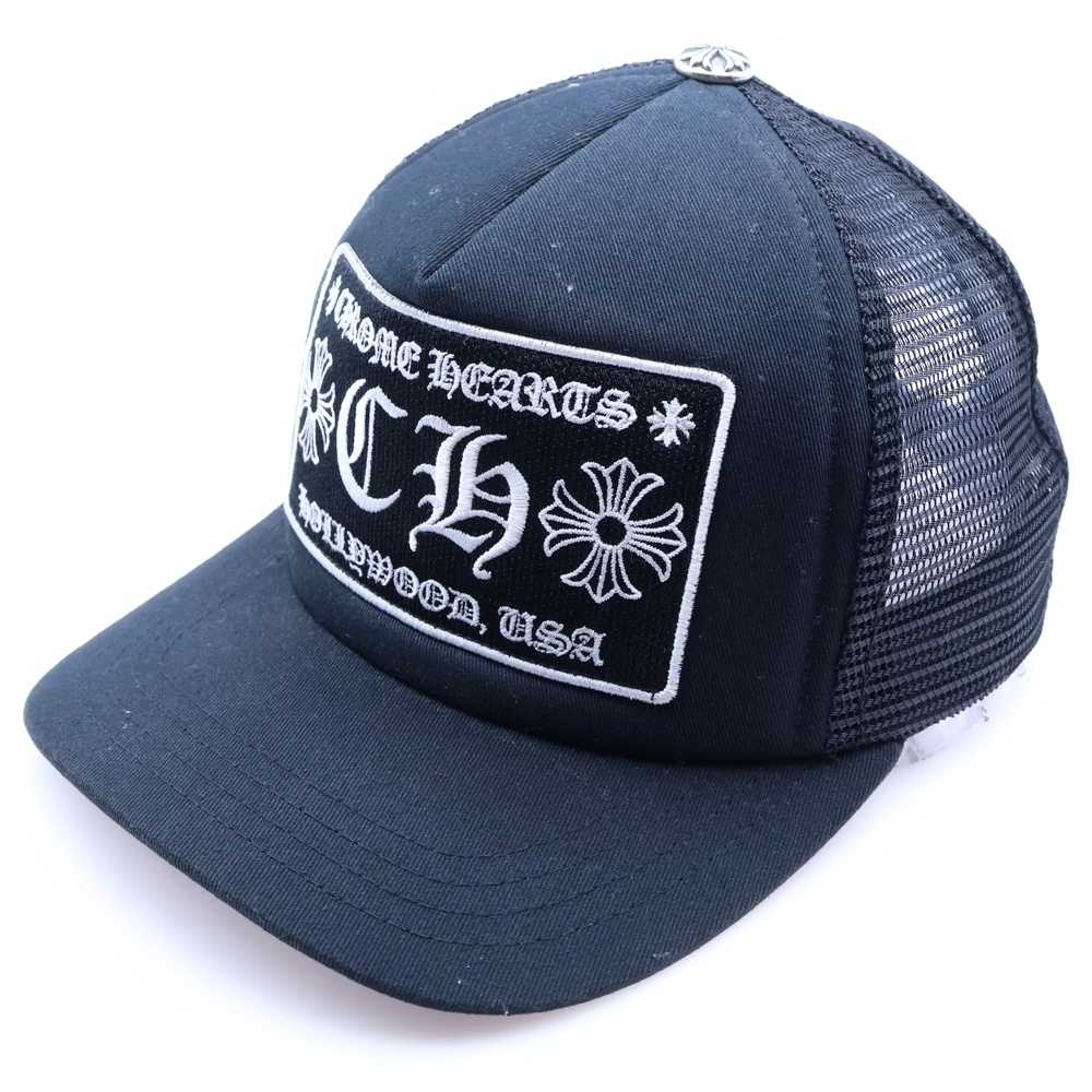 TRUCKER CAP CHパッチメッシュトラッカーキャップ クロスボール付 帽子 ブラック Bランク