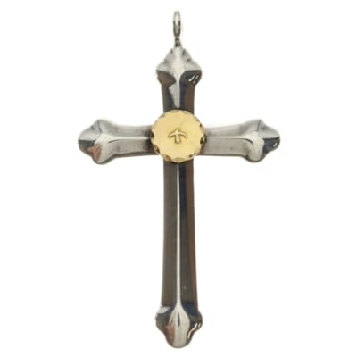 大メタル付きクロス ペンダントトップ シルバー/ゴールド BGA152 Bランク