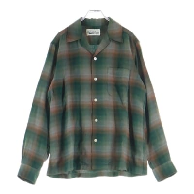OMBRE CHECK OPEN COLLAR SHIRT オンブレチェックオープンカラーシャツ マルチカラー Bランク