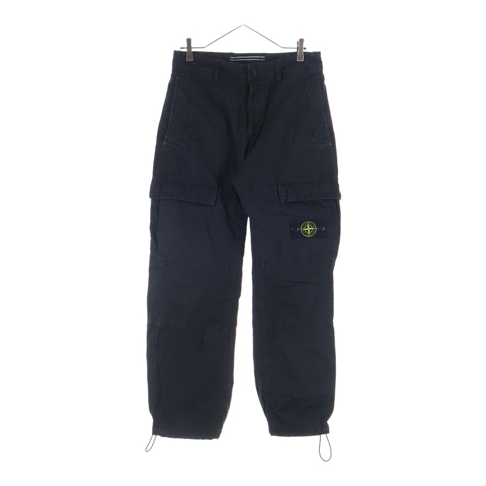 24SS PANTALONE COMFORT ロゴパッチ ガーメントダイ カーゴパンツ ブラック 8015311WA Bランク