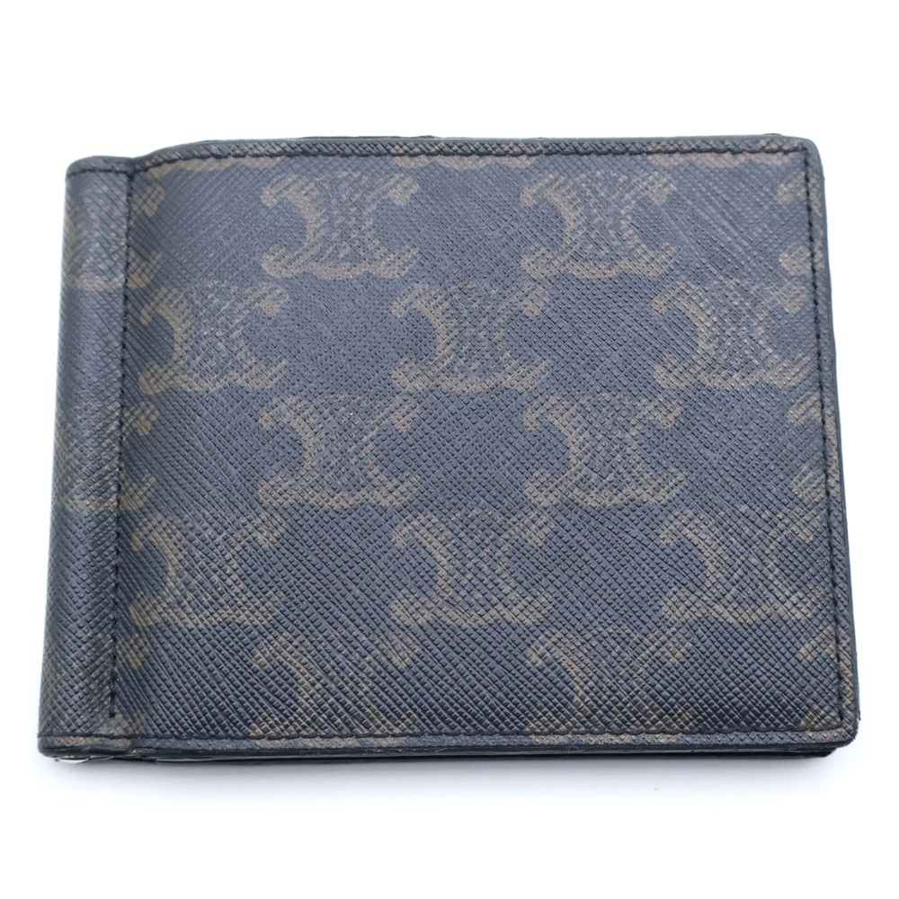 トリオンフ 二つ折り財布 マネークリップ付き ブラック 10J792BZR.38SI Bランク