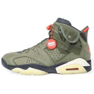 ×TRAVIS SCOTT AIR JORDAN 6 RETRO SP MEDIUM OLIVE CN1084-200 トラヴィススコット エアジョーダン ミディアム オリーブ ハイカットスニーカー US10/28.0cm Bランク