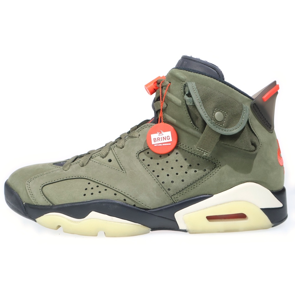 ×TRAVIS SCOTT AIR JORDAN 6 RETRO SP MEDIUM OLIVE CN1084-200 トラヴィススコット エアジョーダン ミディアム オリーブ ハイカットスニーカー US10/28.0cm Bランク
