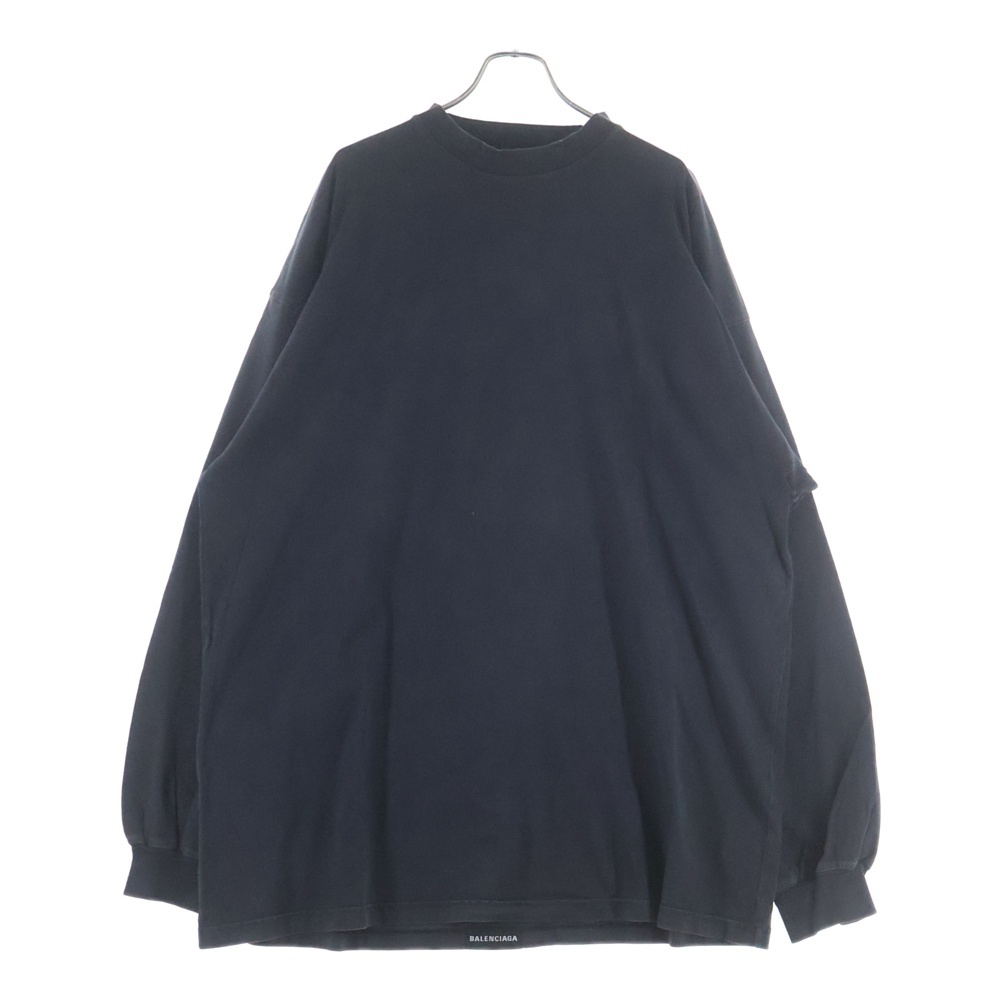 21SS Back Label Oversized Long Sleeve Tee 693949 TMVC1 バックラベル オーバーサイズ長袖Tシャツ ブラック Bランク