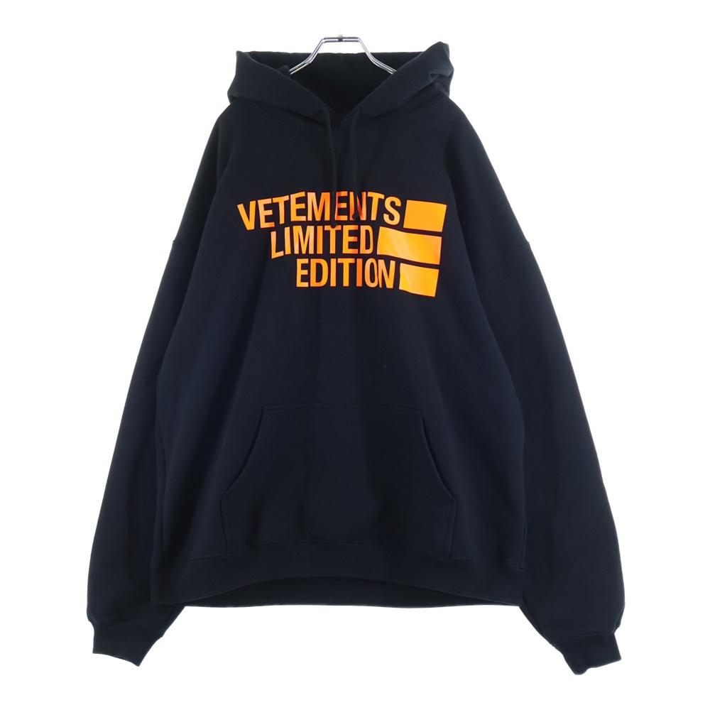 22SS Limited Edition contrast print hoodie リミテッド エディション スウェットプルオーバーパーカー コットン UE52TR400X ブラック/オレンジ Aランク