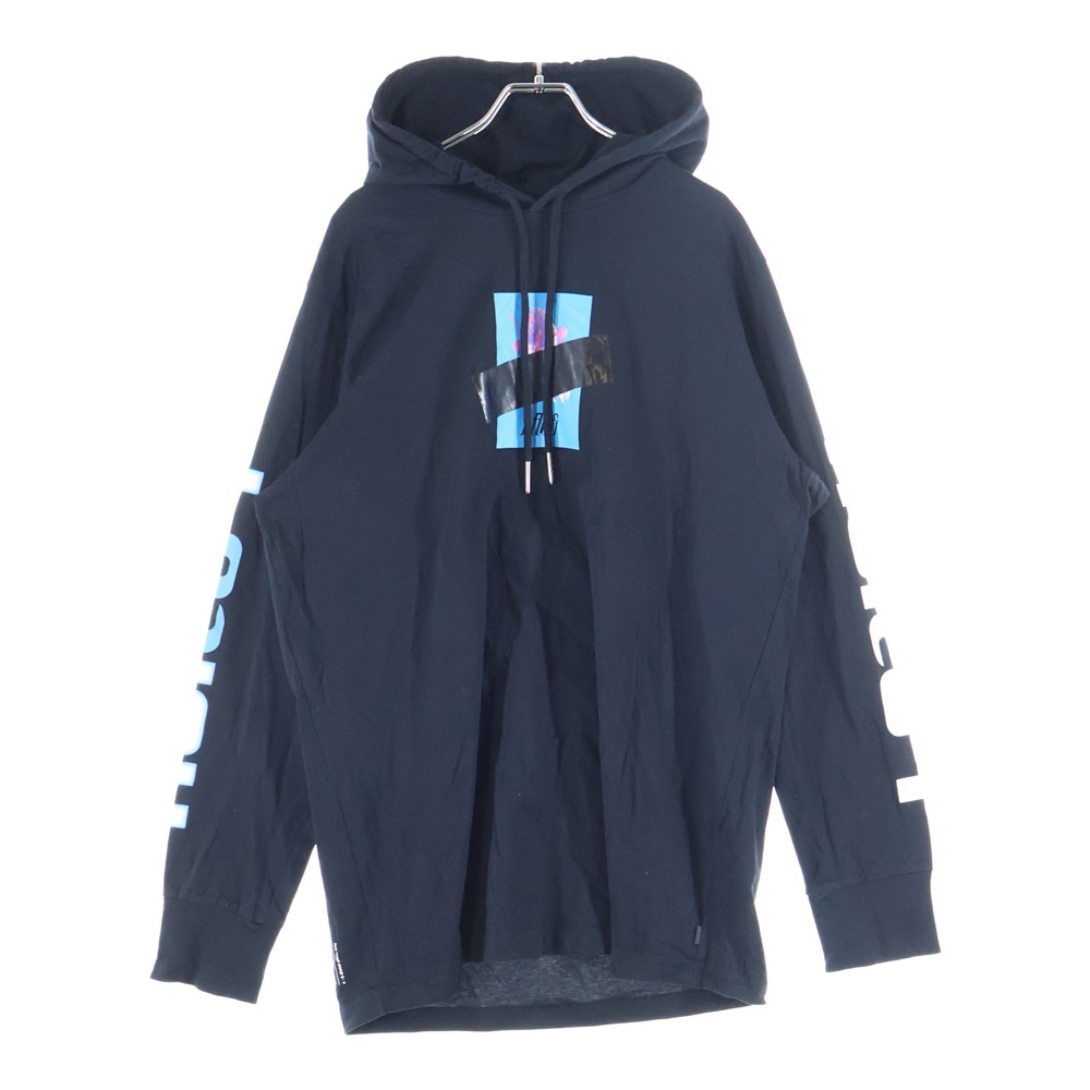 HAUTE KULTUR オートクルトゥーア テーププリント プルオーバーパーカー ブラック Bランク