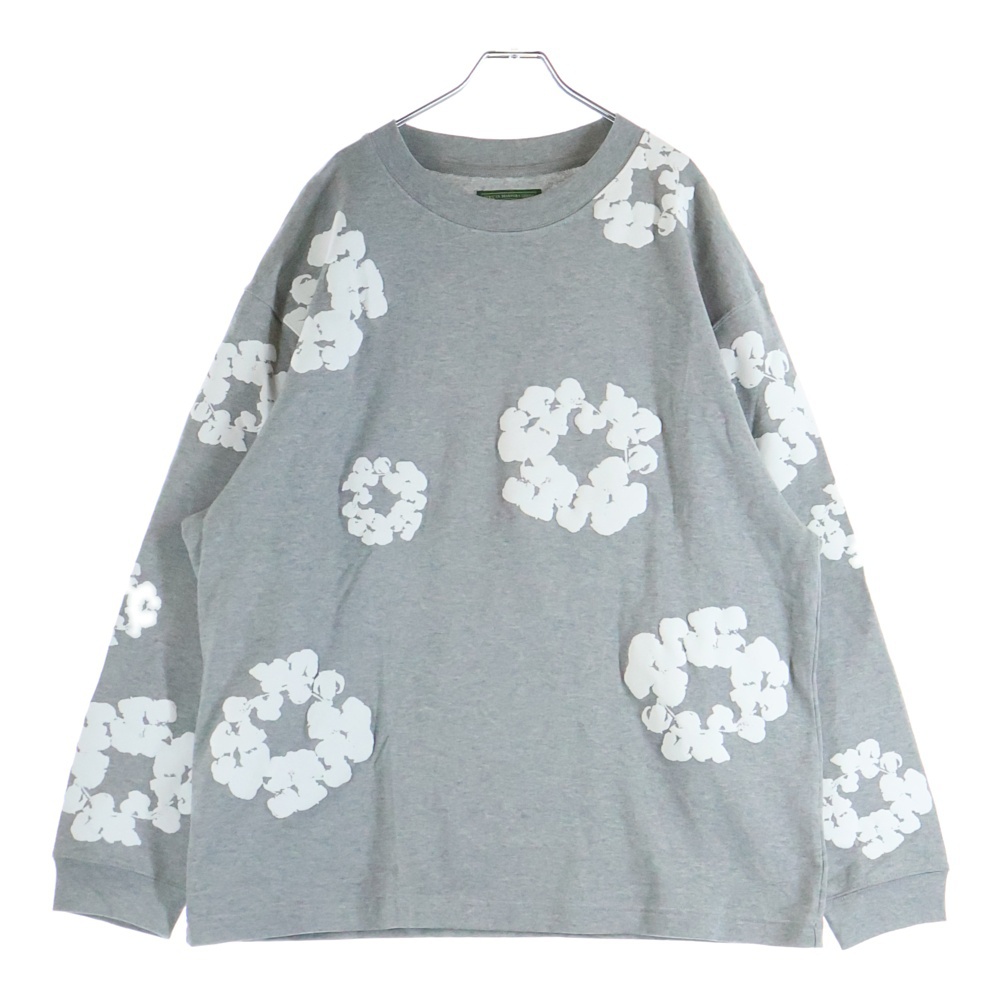 CREW NECK SWEAT SHIRTS クルーネック スウェットシャツ 総柄 グレー Aランク