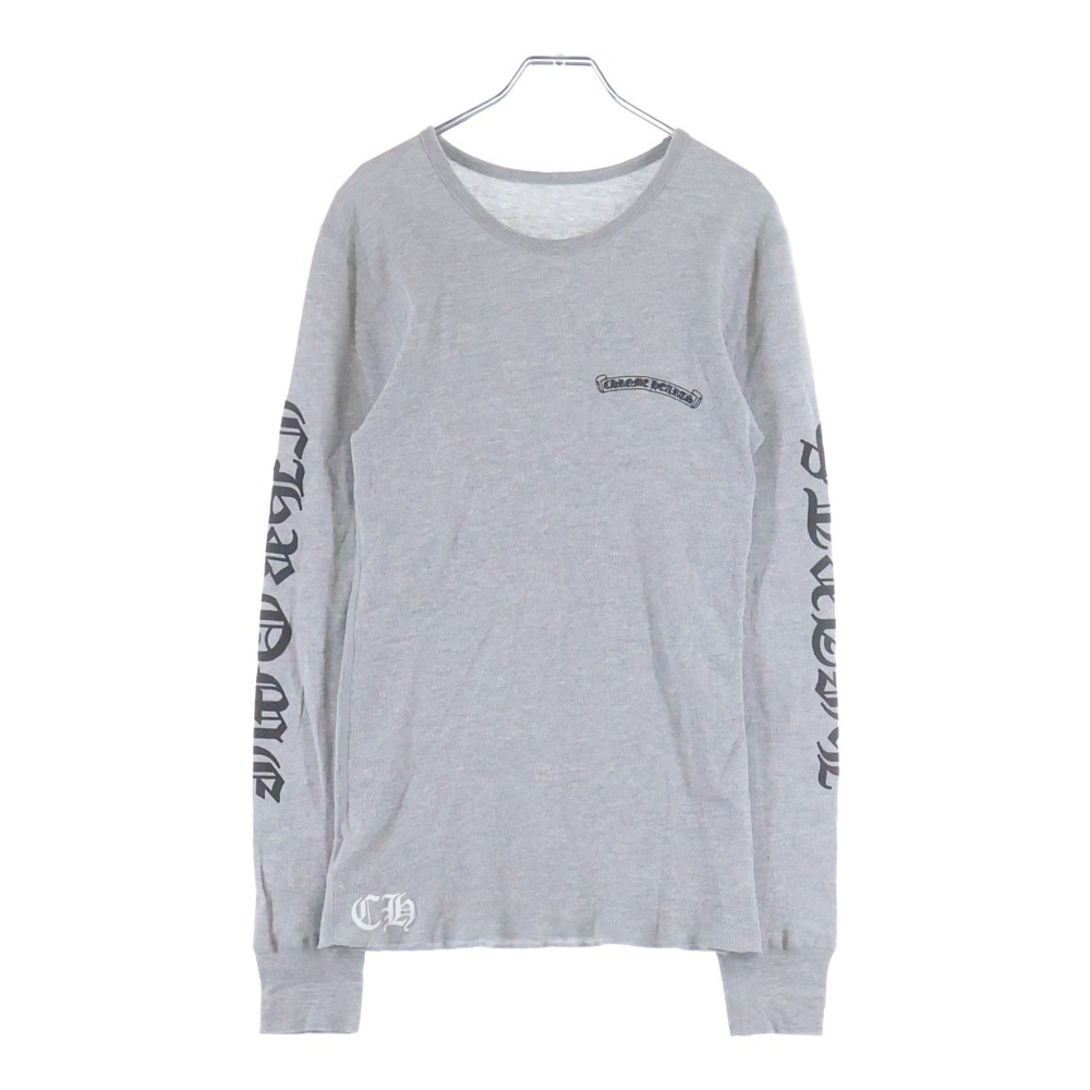 Thermal L S アームロゴプリントサーマル ロングスリーブ長袖Tシャツ グレー Bランク