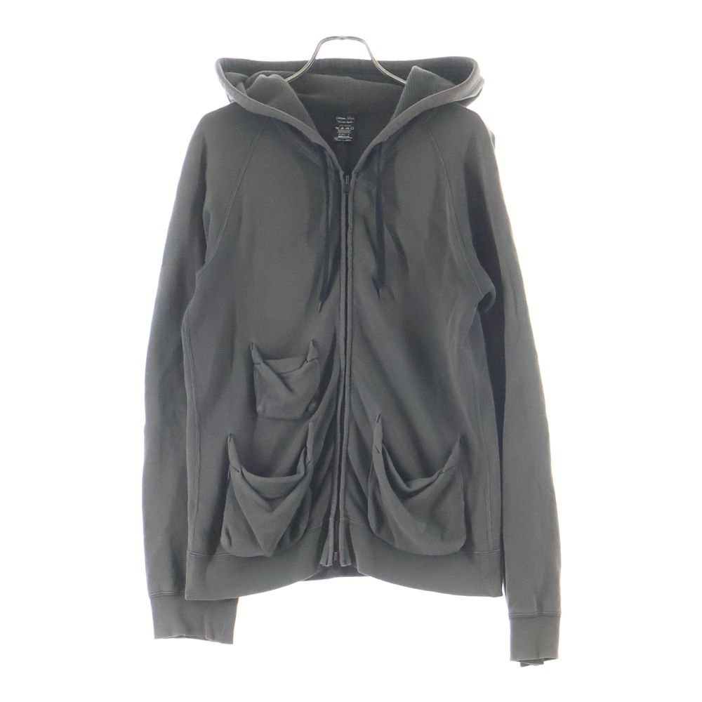 06AW NOIR期 本人期 宮下期 3ポケット ririジップ ダブルジップ フードサーマル ジップアップパーカー グレー Bランク