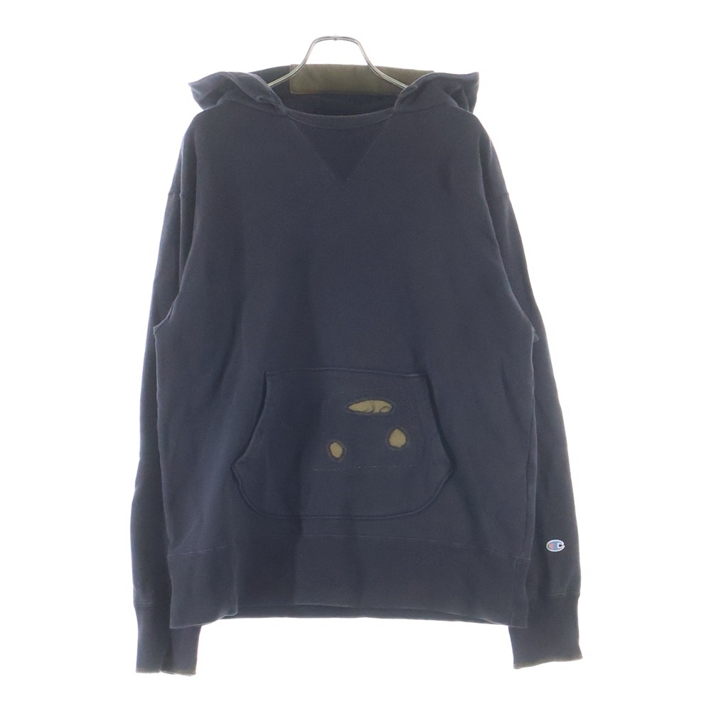 ROCHESTER ブロークンフーデッドスウェットシャツ ランタグ復刻 ダメージ加工 後付けパーカー プルオーバーパーカー C3-Q120 グレー Bランク