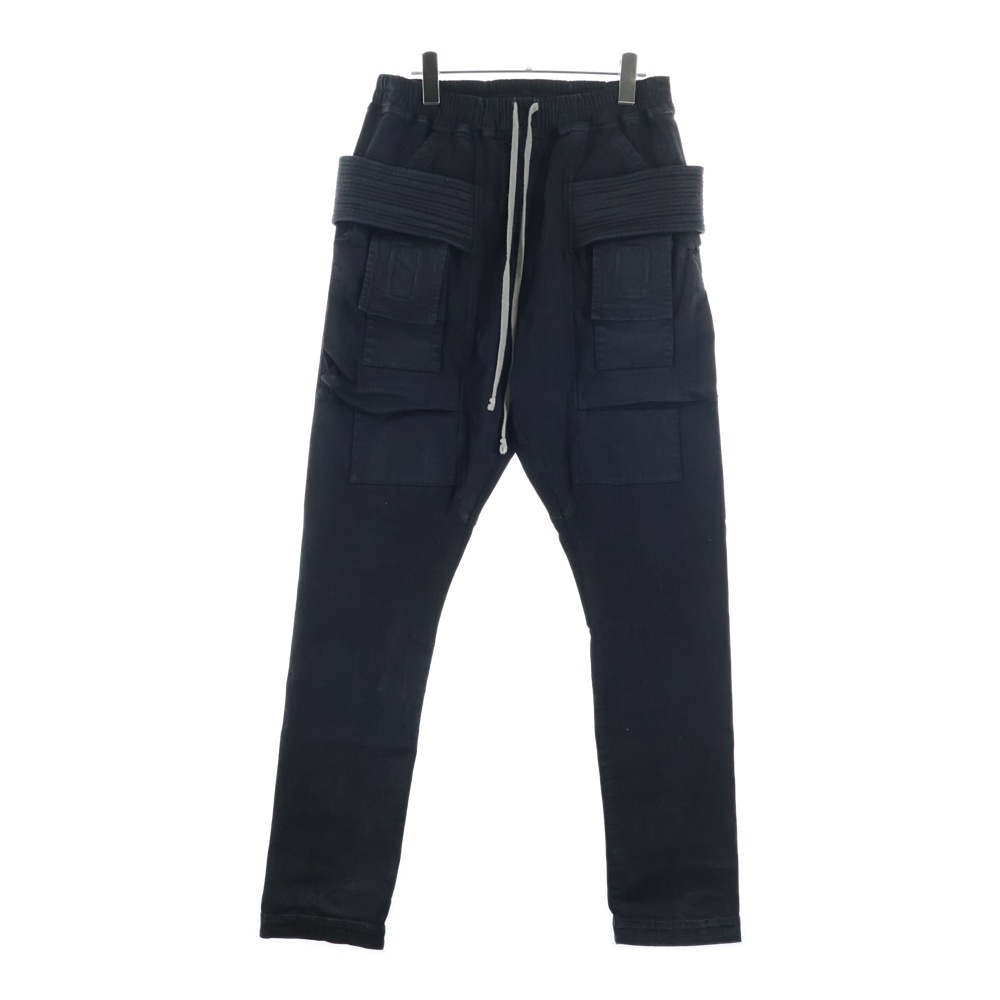 CREATCH CARGO DRAWSTRING クリーチカーゴ ワックス加工 ドロスト カーゴパンツ ブラック Bランク
