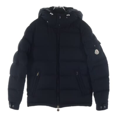17AW MONTGENEVRE モンジュネーブル ウール フーデッド ジップアップ ダウンジャケット ブラック C20914033805 Bランク