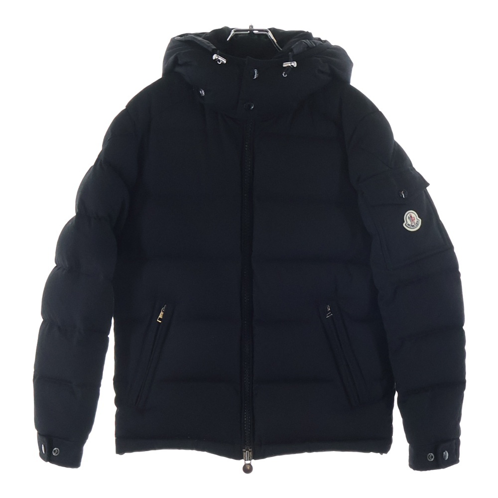 17AW MONTGENEVRE モンジュネーブル ウール フーデッド ジップアップ ダウンジャケット ブラック C20914033805 Bランク