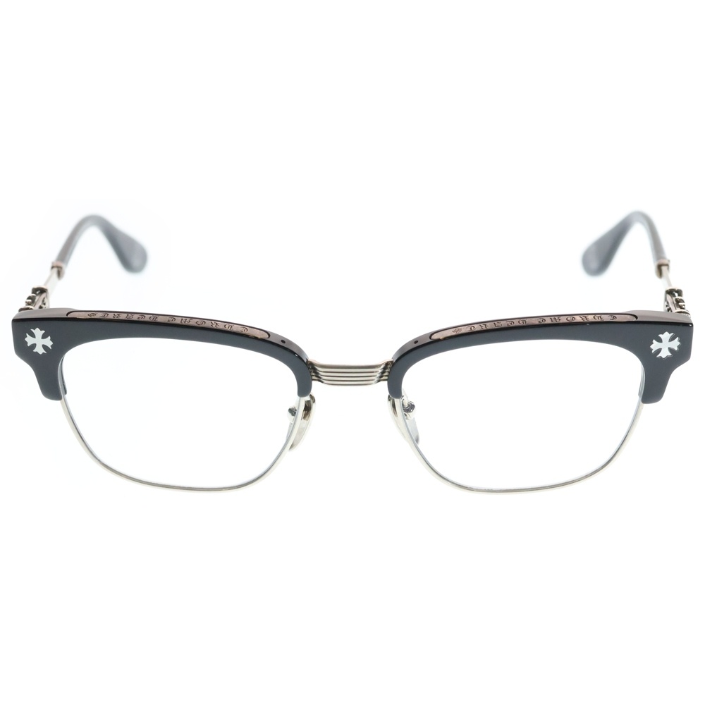 BONENNOISSEUR II テンプルCHクロス ハーフリム アイウェア 眼鏡 メガネ ブラック Bランク