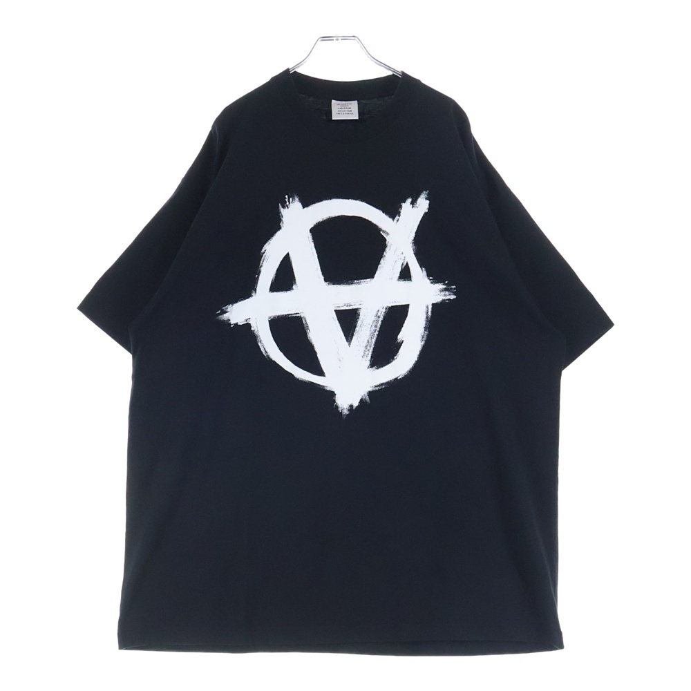 22AW Double Anarchy Logo T-Shirt ダブルアナーキーロゴ クルーネック 半袖Tシャツ カットソー ブラック UA53TR500X Bランク