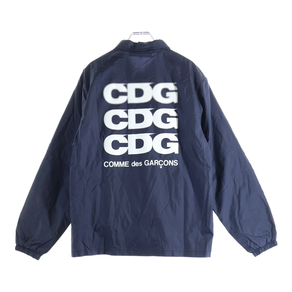 バックロゴプリント ナイロン コーチジャケット ネイビー IH-J002 Bランク