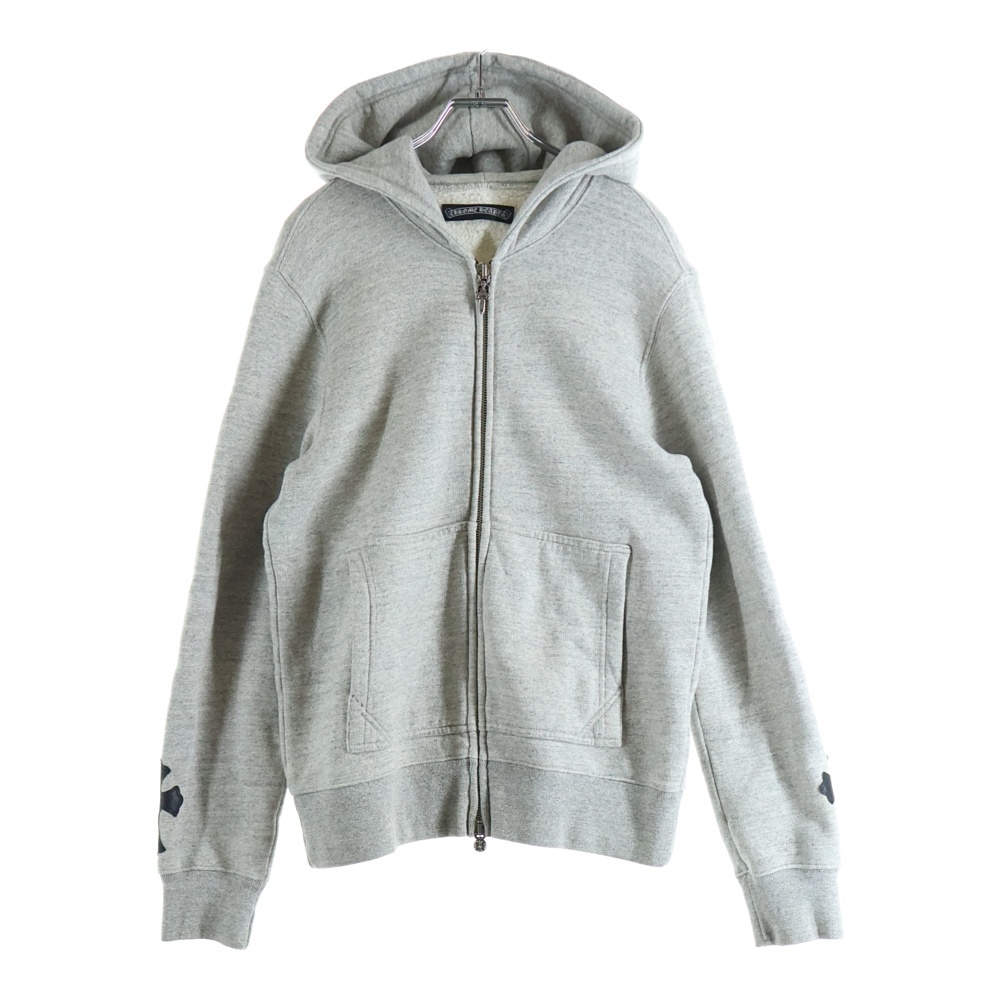 CROSS PATCH DOUBLE ZIP UP HOODIE アームクロスパッチ ダブル ジップアップ フーディーパーカー グレー Bランク