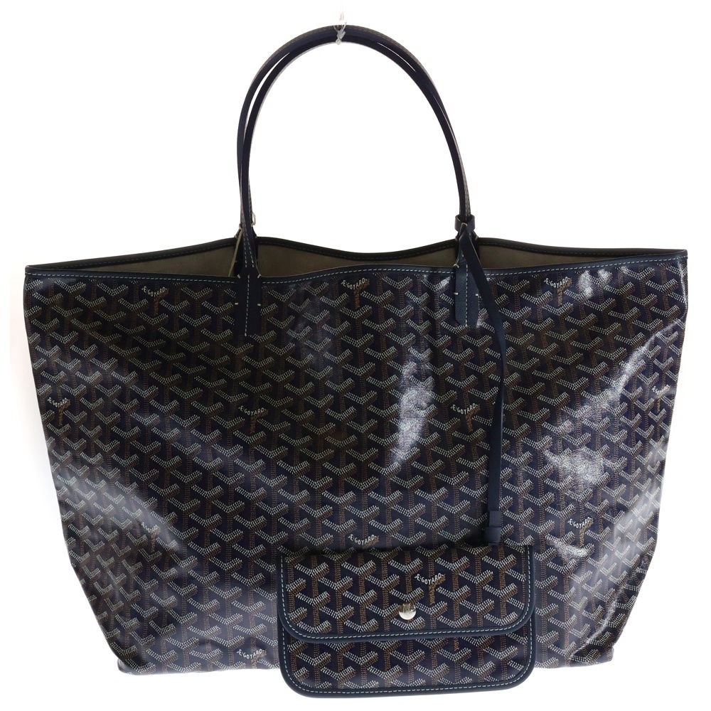 サンルイGM トートバッグ ブルー PVC×レザー Bランク