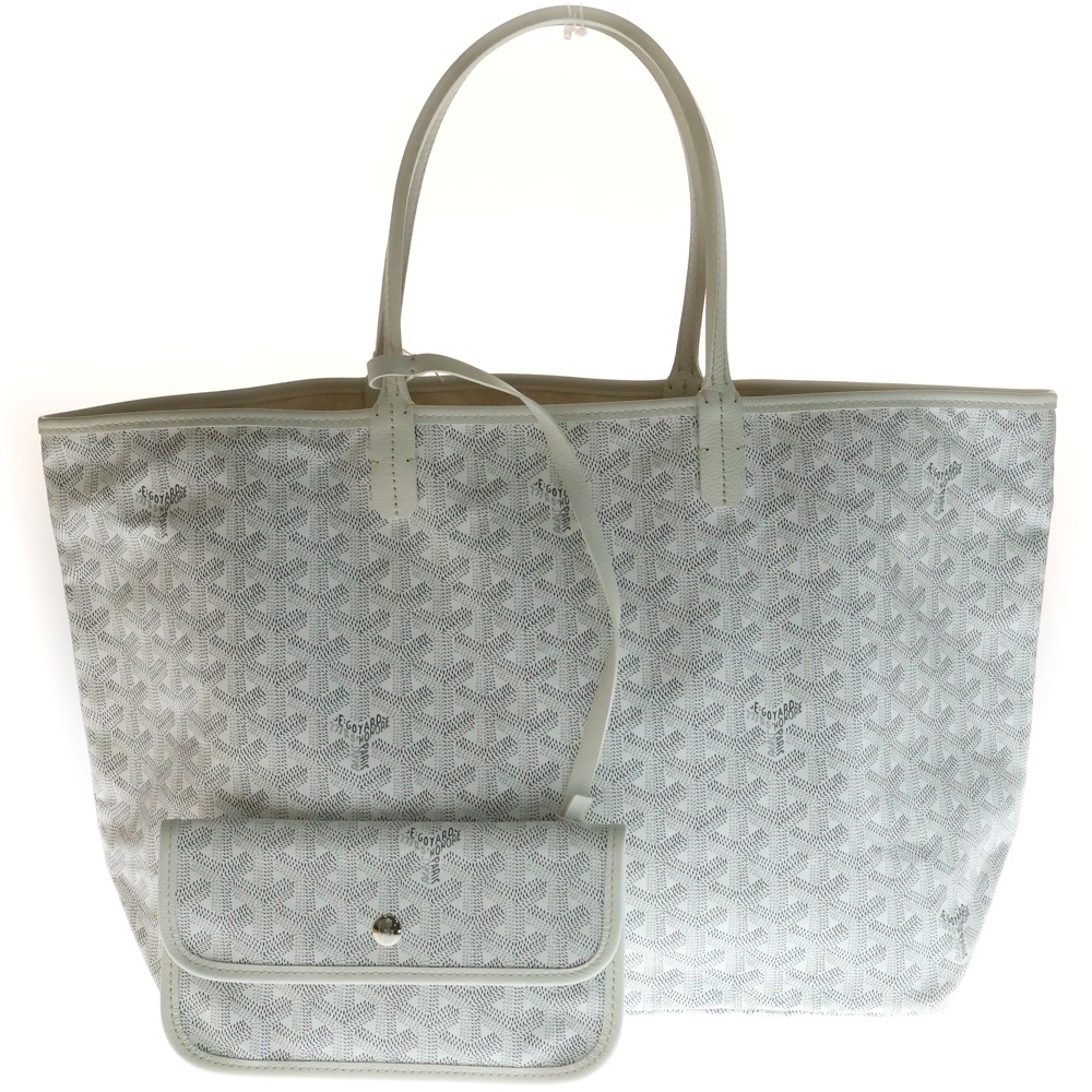 サンルイPM トートバッグ ホワイト PVC×レザー Bランク