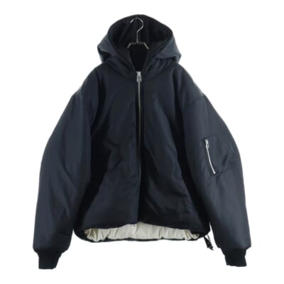 Cropped Hood Bomber Jacket クロップドボンバージャケット ブラック PCM2OB01A-NY002-99 Sランク