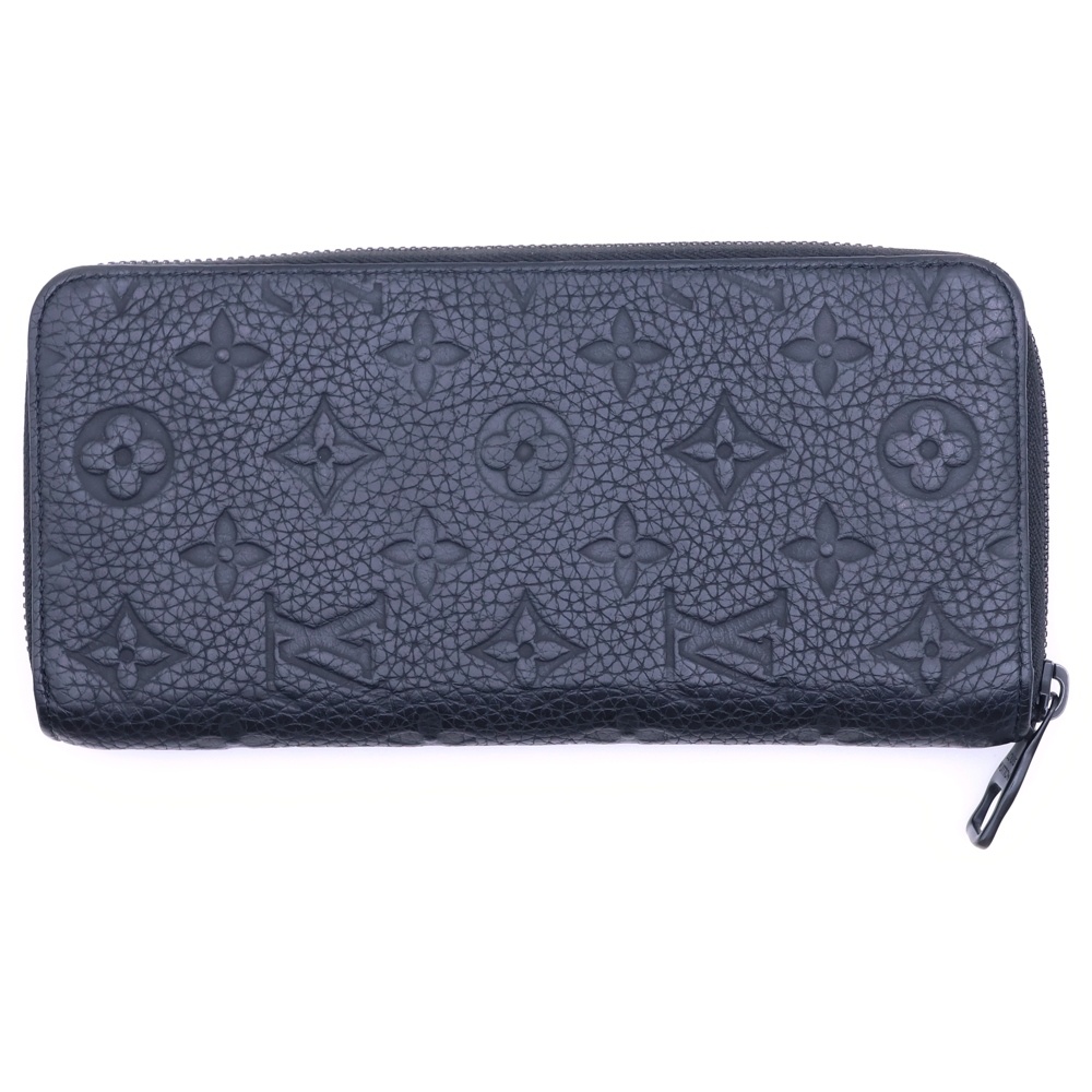 モノグラム アンプラント ヴェルティカル ジッピーウォレット ロングウォレット 長財布 ブラック M69047 ブラック金具 Bランク