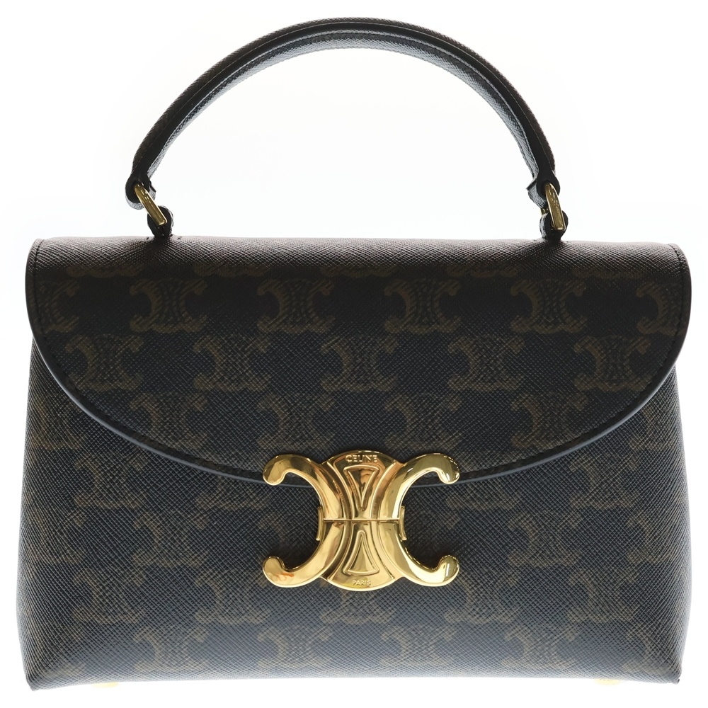 トリオンフ ティーン ニノ 2WAYショルダーバッグ ハンドバッグ ミニバッグ ブラウン PVC 118112FRH ゴールド金具 Aランク