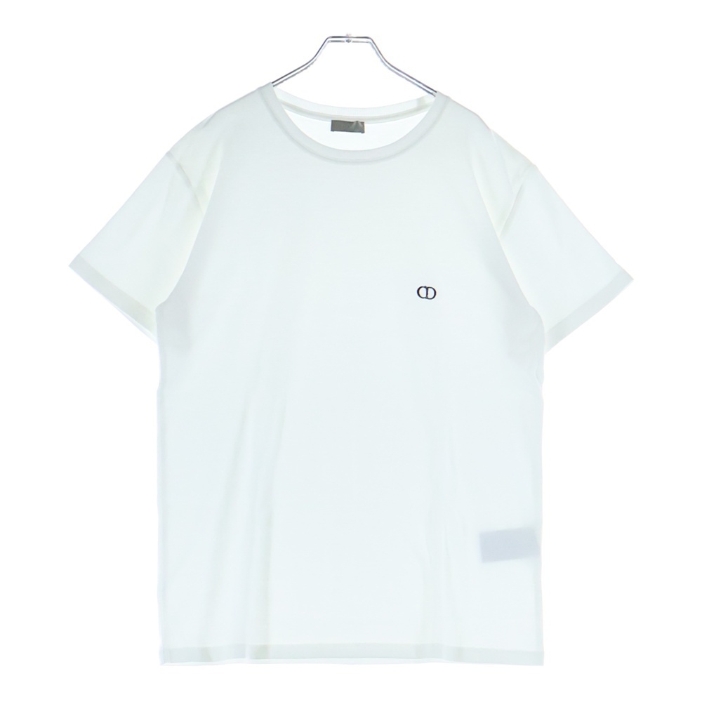 CDロゴ刺繍 クルーネック 半袖Tシャツ カットソー ホワイト 593J635A3026 Sランク