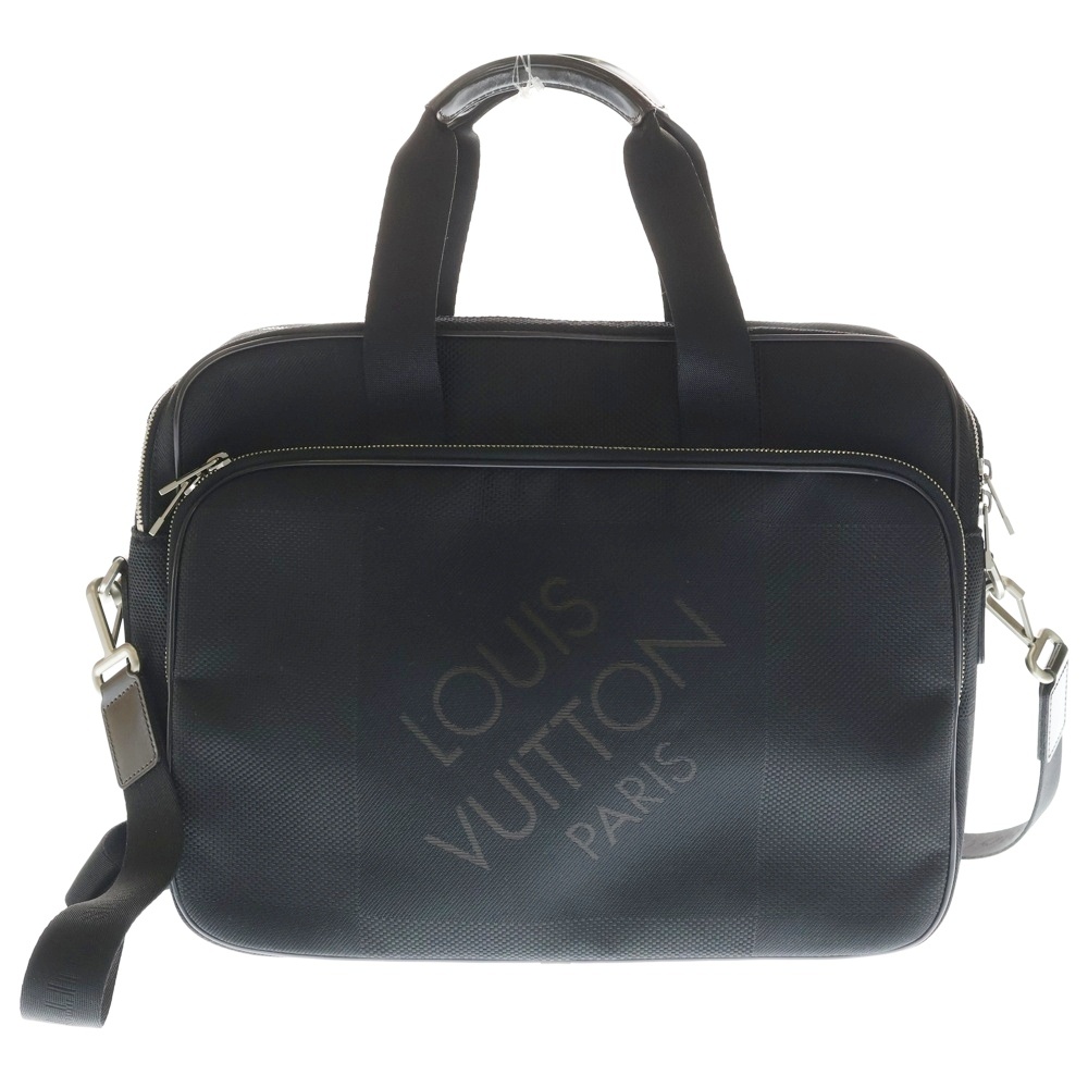 ダミエジェアン アソシエGM 2WAYバッグ ハンドバッグ ショルダーバッグ ブラック N58034 シルバー金具 Bランク