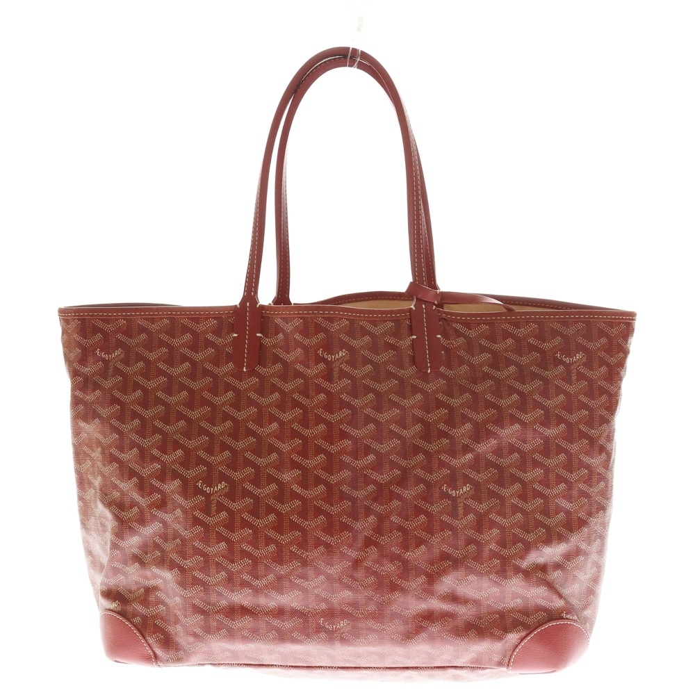 サンルイPM PVC コーティングキャンバス レザー トートバッグ レッド Bランク