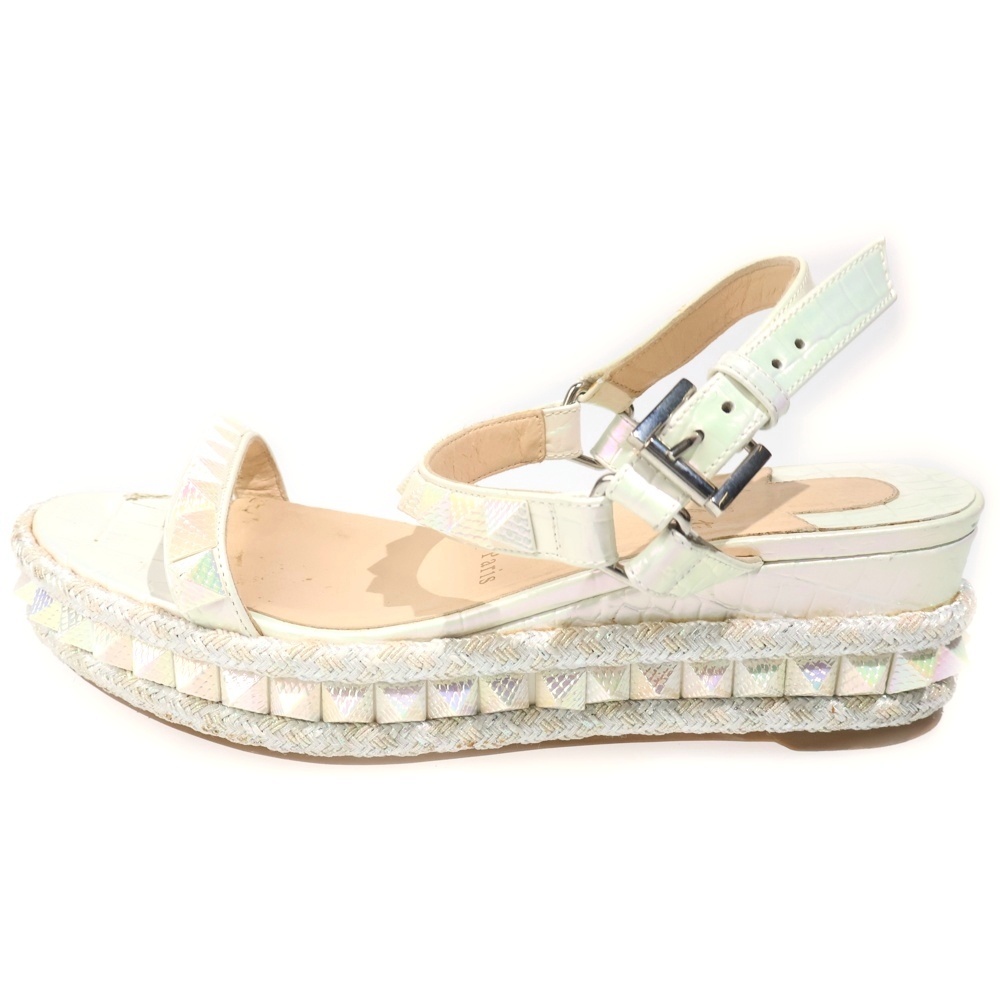 カタクロウ ウェッジソール スタッズサンダル ホワイト Bランク