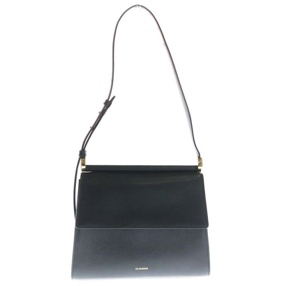 GHOST SQUARE ゴースト 2WAYバッグ ショルダーバッグ ハンドバッグ ブラック レザー ゴールド金具 Aランク