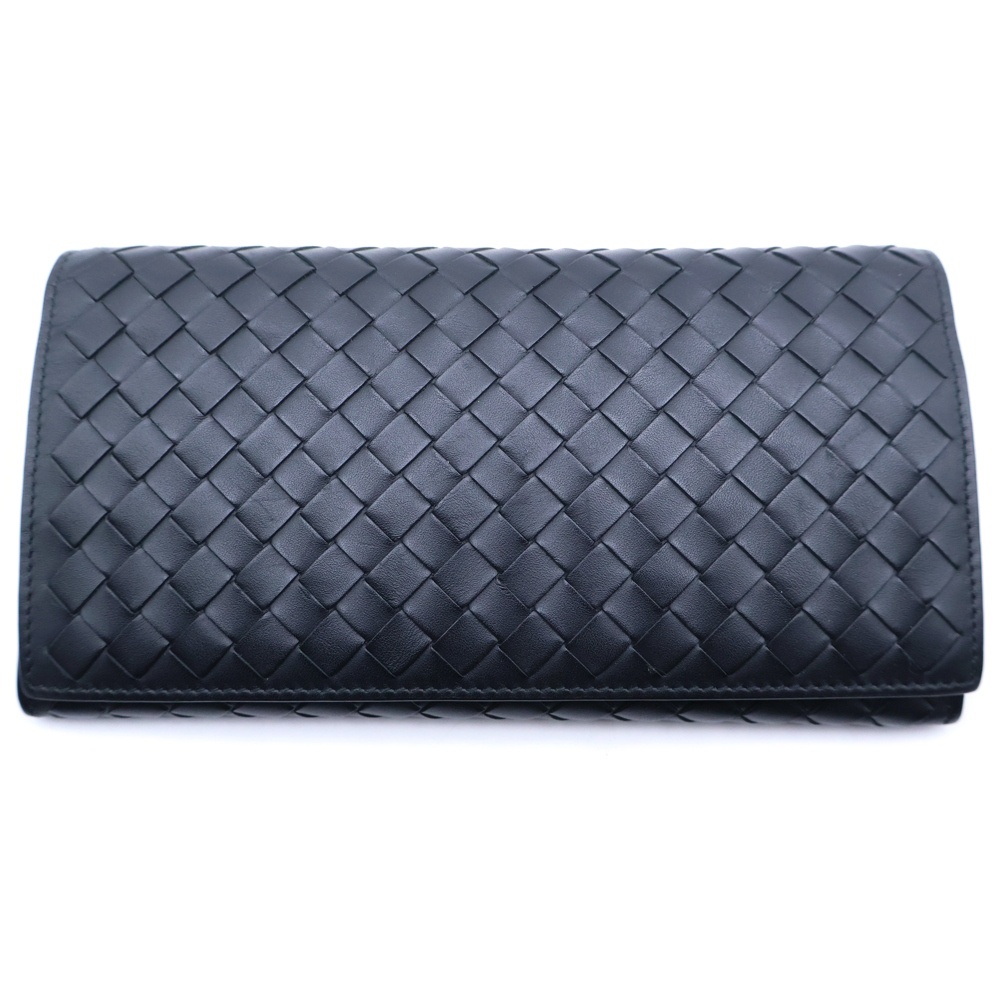 イントレチャート 二つ折り長財布 ロングウォレット カードケース ブラック レザー Bランク