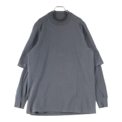 18AW クルーネックコットン長袖レイヤードTシャツ カットソー グレー DU18F7269-BGRN Bランク