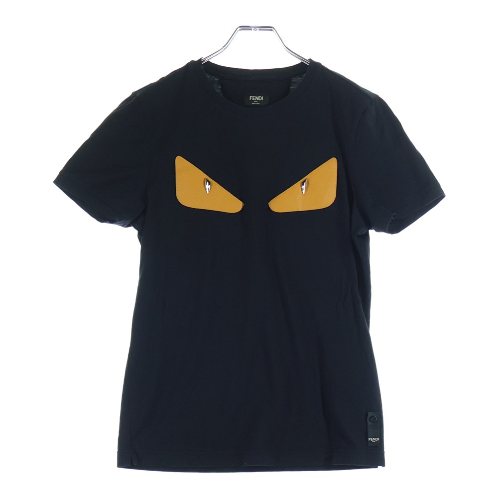 Bugs Eye S/S Tee バグズアイ レザーパッチ クルーネック 半袖 Tシャツ カットソー ブラック FY0722 94T Bランク
