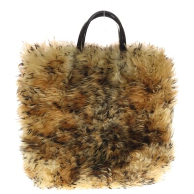 アニマルコレクション サックプラ トートバッグ ハンドバッグ ベージュ×ブラック×ブラウン M50818 Bランク