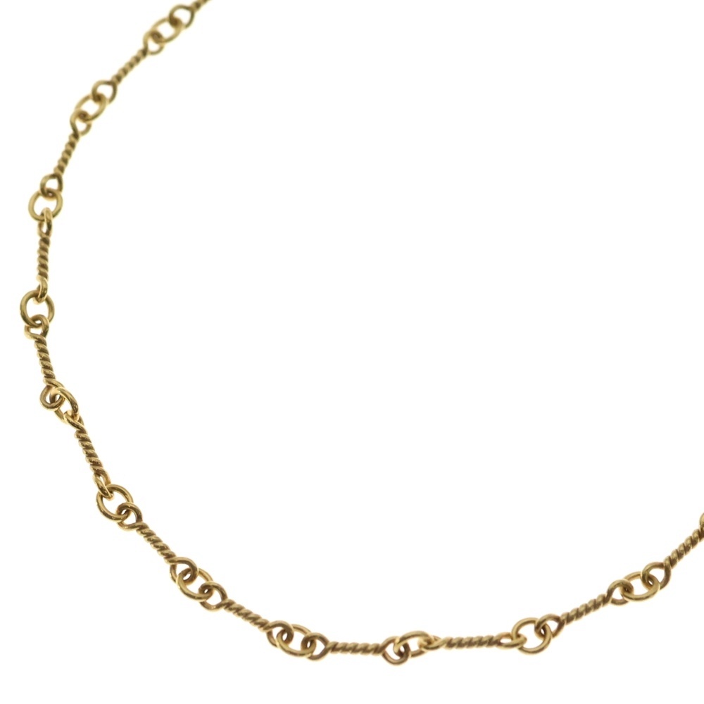 22K NECKCHAIN T18 ツイストチェーンネックレス 18inch ゴールドBCA014 Bランク
