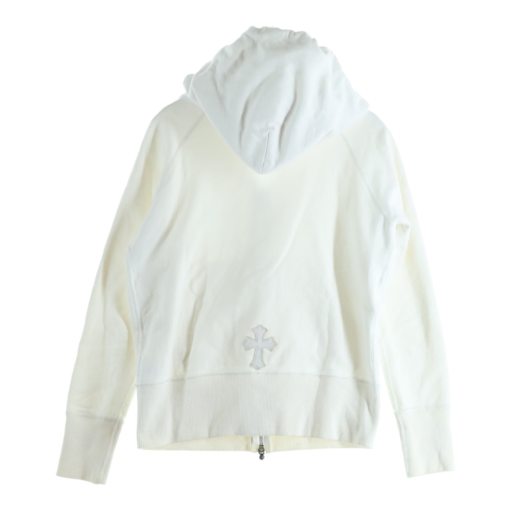 バッククロスパッチ ダガージップ フーディー パーカー ホワイト Bランク