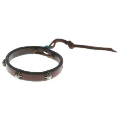 アポロコンチョ付きレザーブレスレット シルバーブラウン Bランク