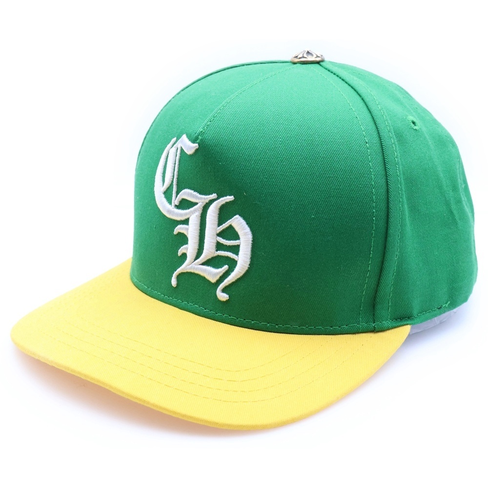 CHロゴ刺繍トラッカーキャップ グリーン/イエロー Aランク