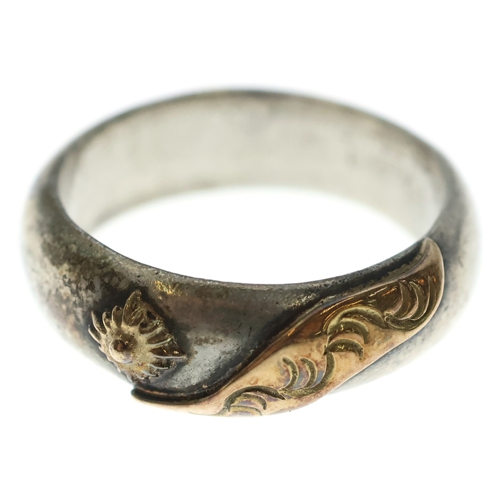 K18太陽神甲丸リング シルバー/ゴールド Bランク