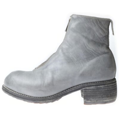 PL1 フロントジップヴィンテージヒールブーツ グレー レディース Bランク