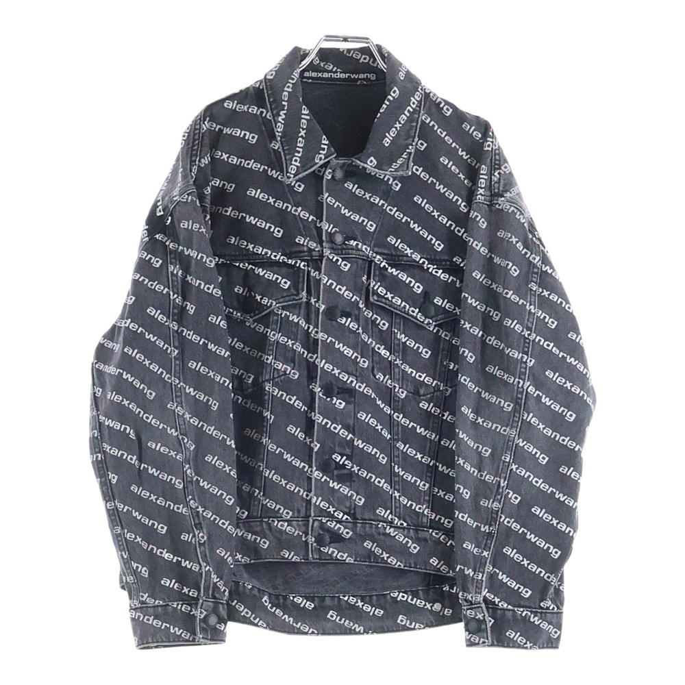 ALL OVER LOGO DENIM JACKET オールオーバーロゴ総柄デニムトラッカージャケット グレー Aランク