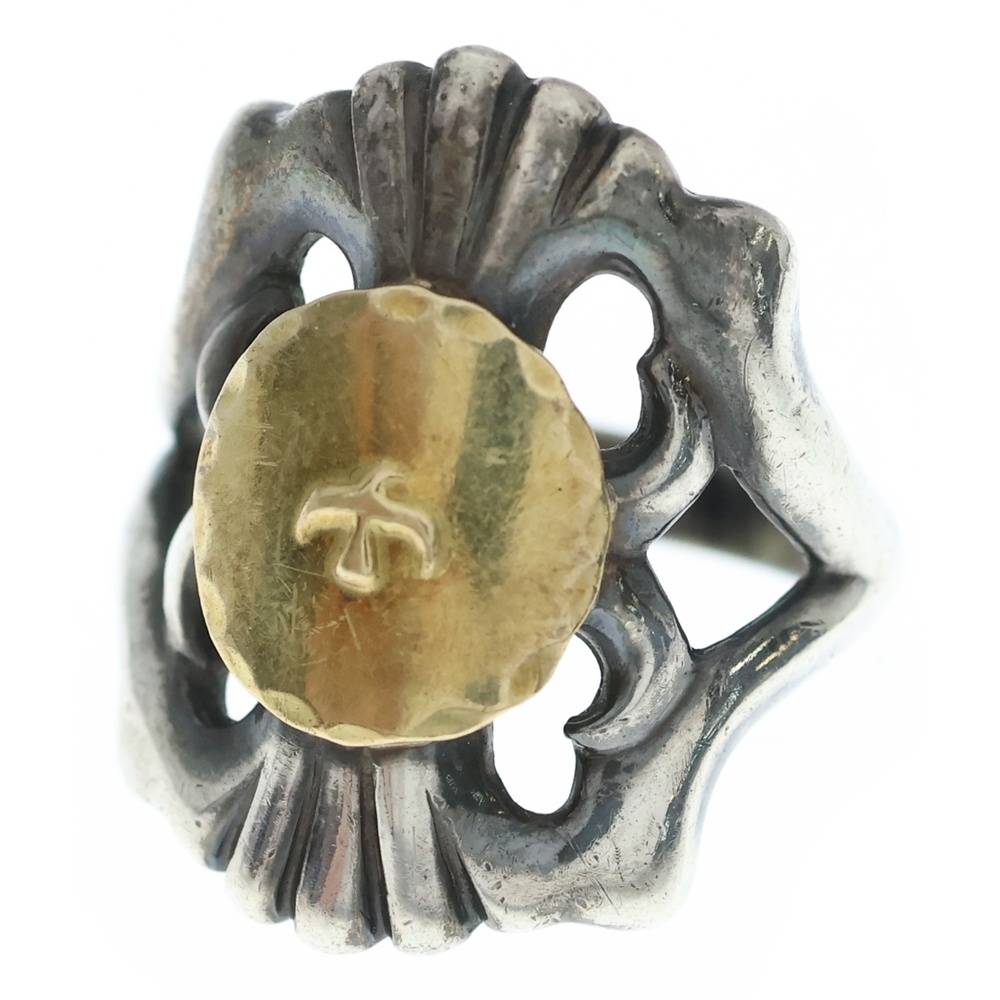 大メタル付きキャストリング シルバー/ゴールド BGA139 Bランク