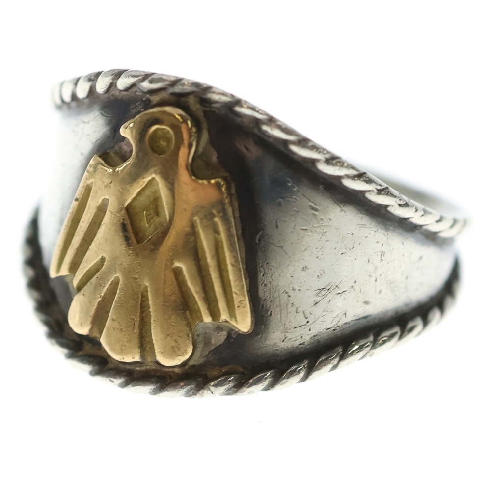 イーグルヒヨコ付き縄目リング シルバー/ゴールド BGA142 Bランク