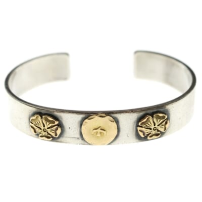 ダブルローズ平打ちブレス バングルS シルバー/ゴールド BGA111 Bランク