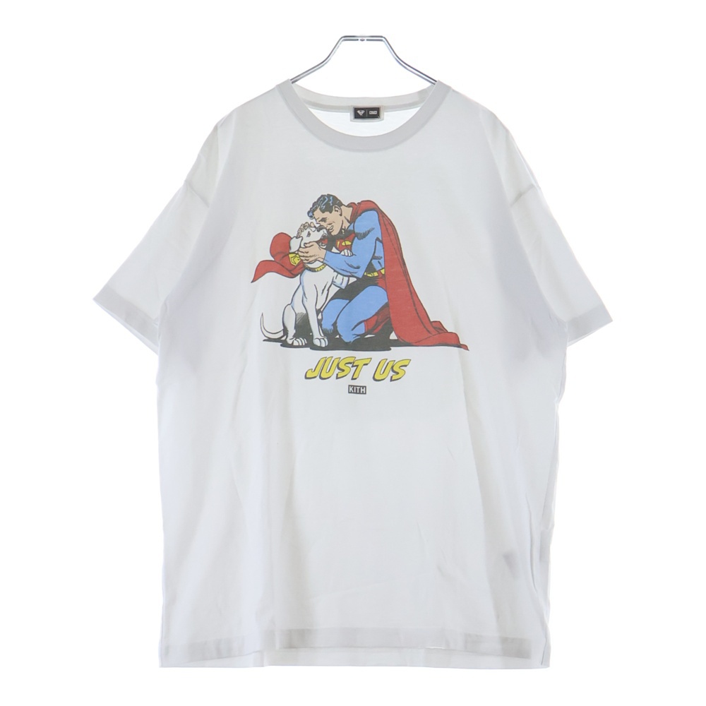 25SS Superman Just Us Vintage Tee スーパーマン ヴィンテージプリント半袖Tシャツ ホワイト Aランク